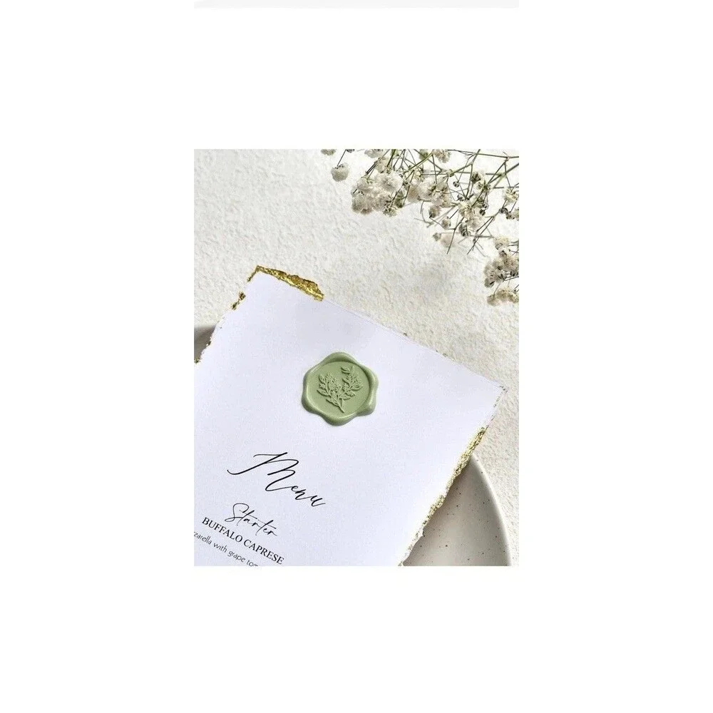 UNIQOOO Wax Seal Stickers - Eucalyptus Wedding Invitation Envelope Seal Stick...